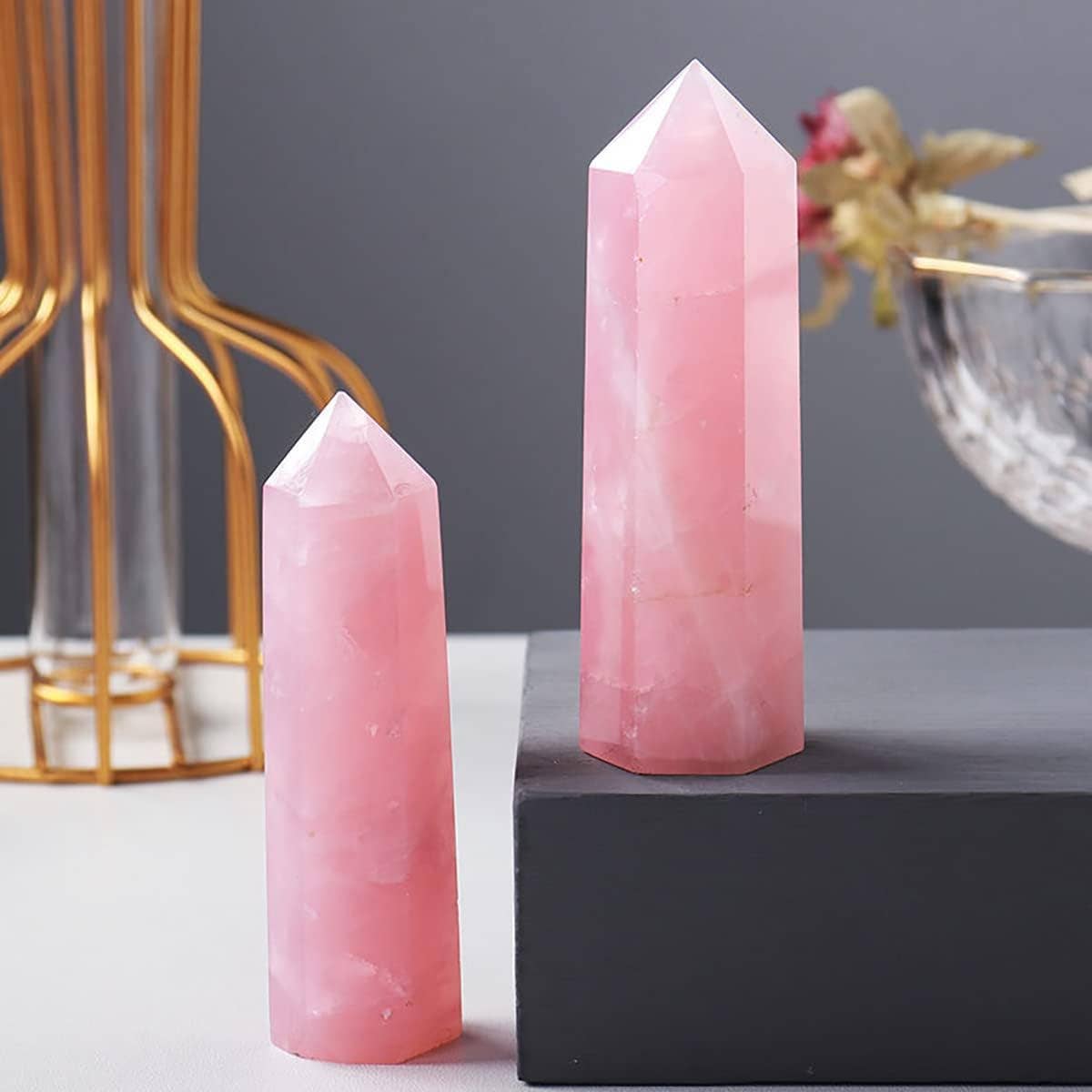 Rose Quartz Tower Point 8.5-10" Tall 2.8-3.8 LB Crystal