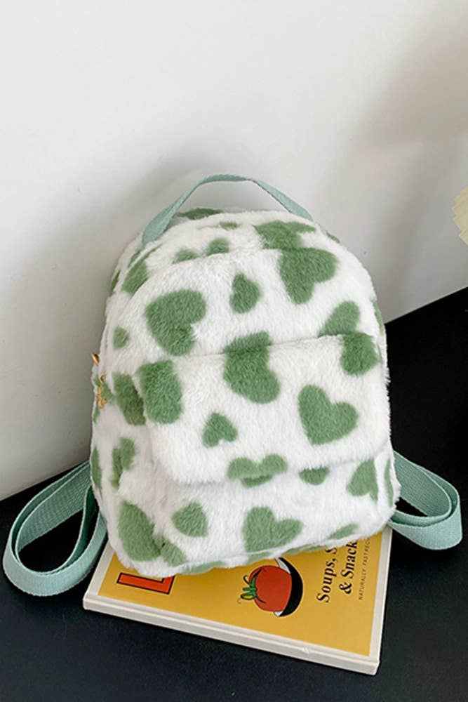 Western Cow Print Fleece Backpack ZK166: Brown / One Size - Ashley’s Emporium