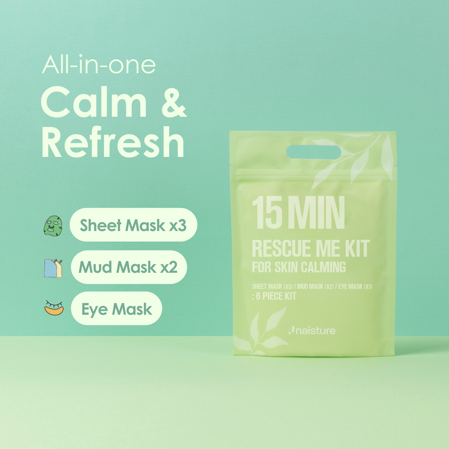 15 MIN Rescue Me Kit – K-Beauty Self-Care/Home Spa Kit (6pc)