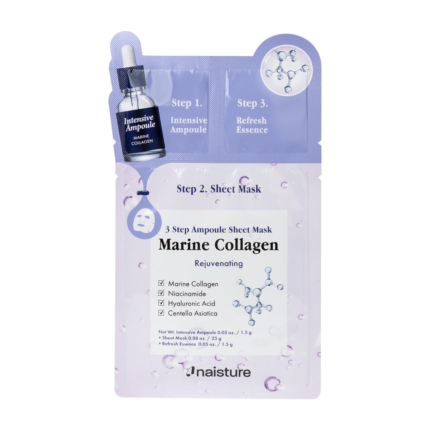 Firming 3 Step Ampoule Sheet Mask - Marine Collagen(5pc Box)