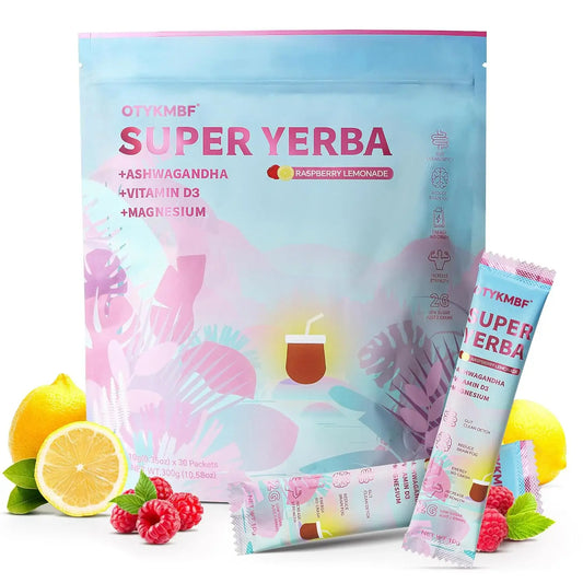 Super Yerba Instant Yerba Mate Powder Sticks – Raspberry Lemonade (30-Pack)