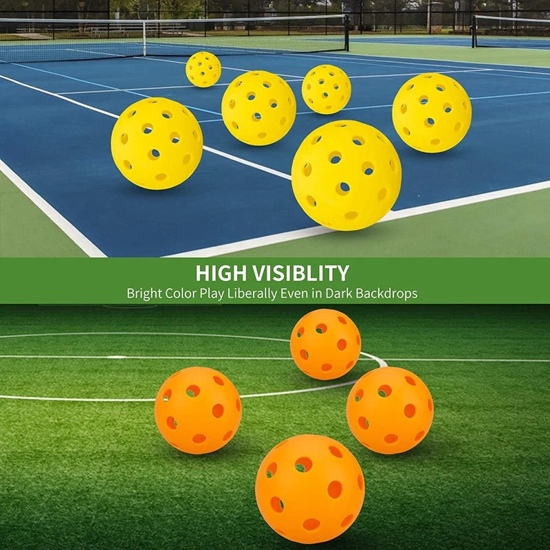 Indoor Pickleball Balls Paddle Ball 26 Holes Pickleball Sport Training Practice Plastic Pickleball Airflow Hollow Balls