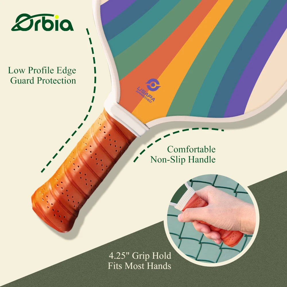 Orbia Sports 16mm Thickness Glass Fiber Pickleball Paddles Men Women Professional Pickle Ball Rackets Racquet