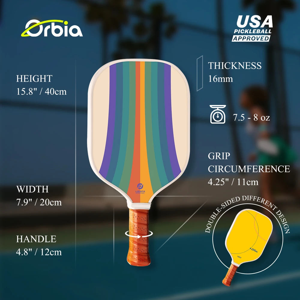 Orbia Sports 16mm Thickness Glass Fiber Pickleball Paddles Men Women Professional Pickle Ball Rackets Racquet
