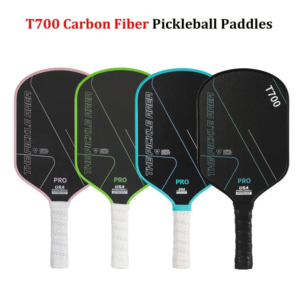 Durable T700 Pickleball Paddle 16MM Carbon Fiber Pickle Ball Paddle Frosted Surface Lightweight Pickleball Rackets Set