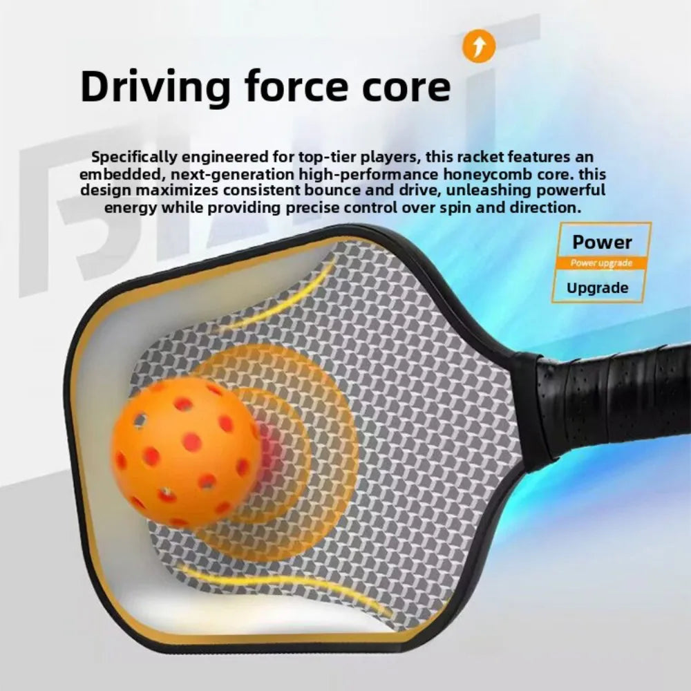 Durable T700 Pickleball Paddle 16MM Carbon Fiber Pickle Ball Paddle Frosted Surface Lightweight Pickleball Rackets Set