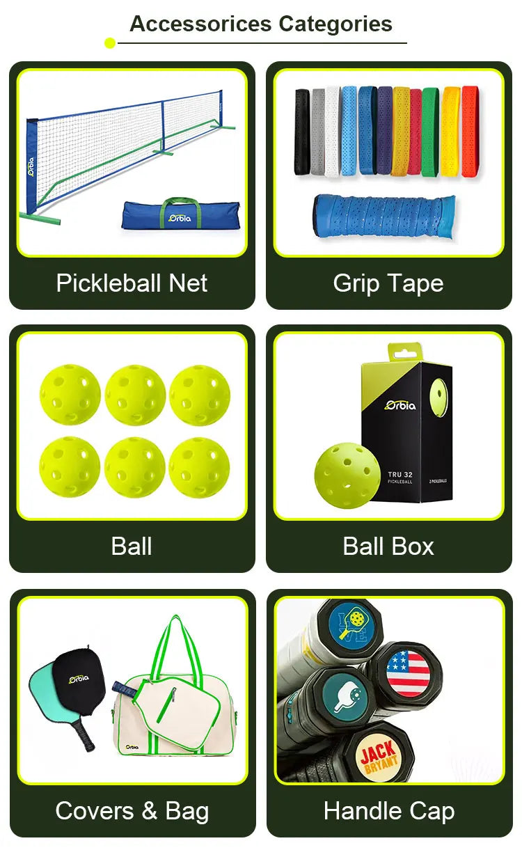 Orbia Sports 16mm Thickness Glass Fiber Pickleball Paddles Men Women Professional Pickle Ball Rackets Racquet