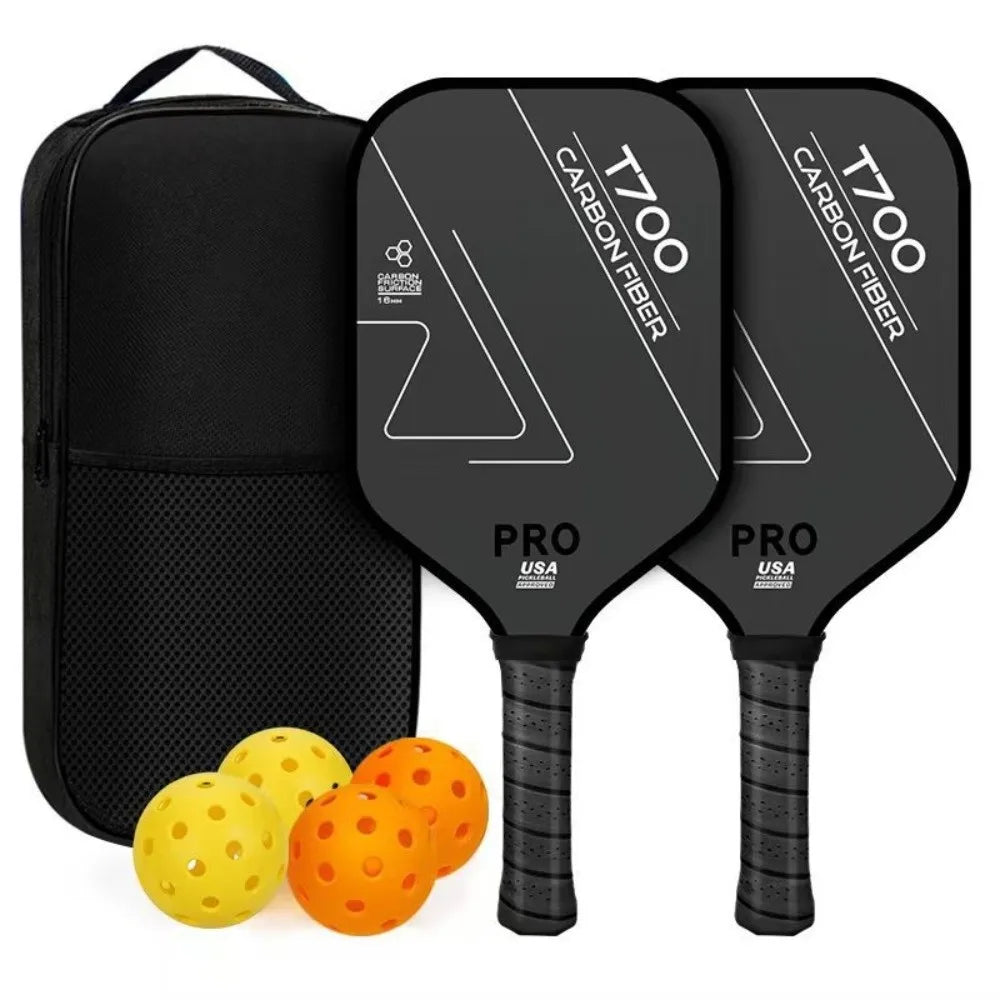 Durable T700 Pickleball Paddle 16MM Carbon Fiber Pickle Ball Paddle Frosted Surface Lightweight Pickleball Rackets Set