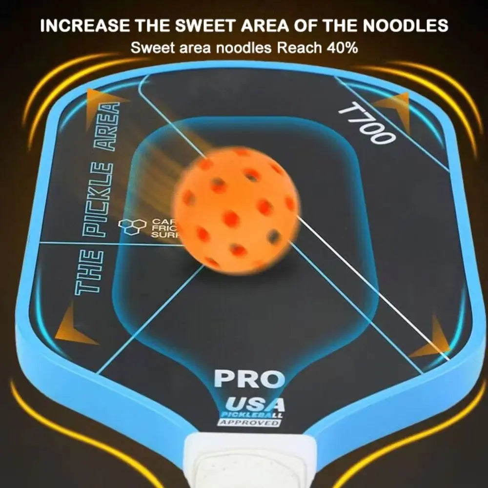 Durable T700 Pickleball Paddle 16MM Carbon Fiber Pickle Ball Paddle Frosted Surface Lightweight Pickleball Rackets Set
