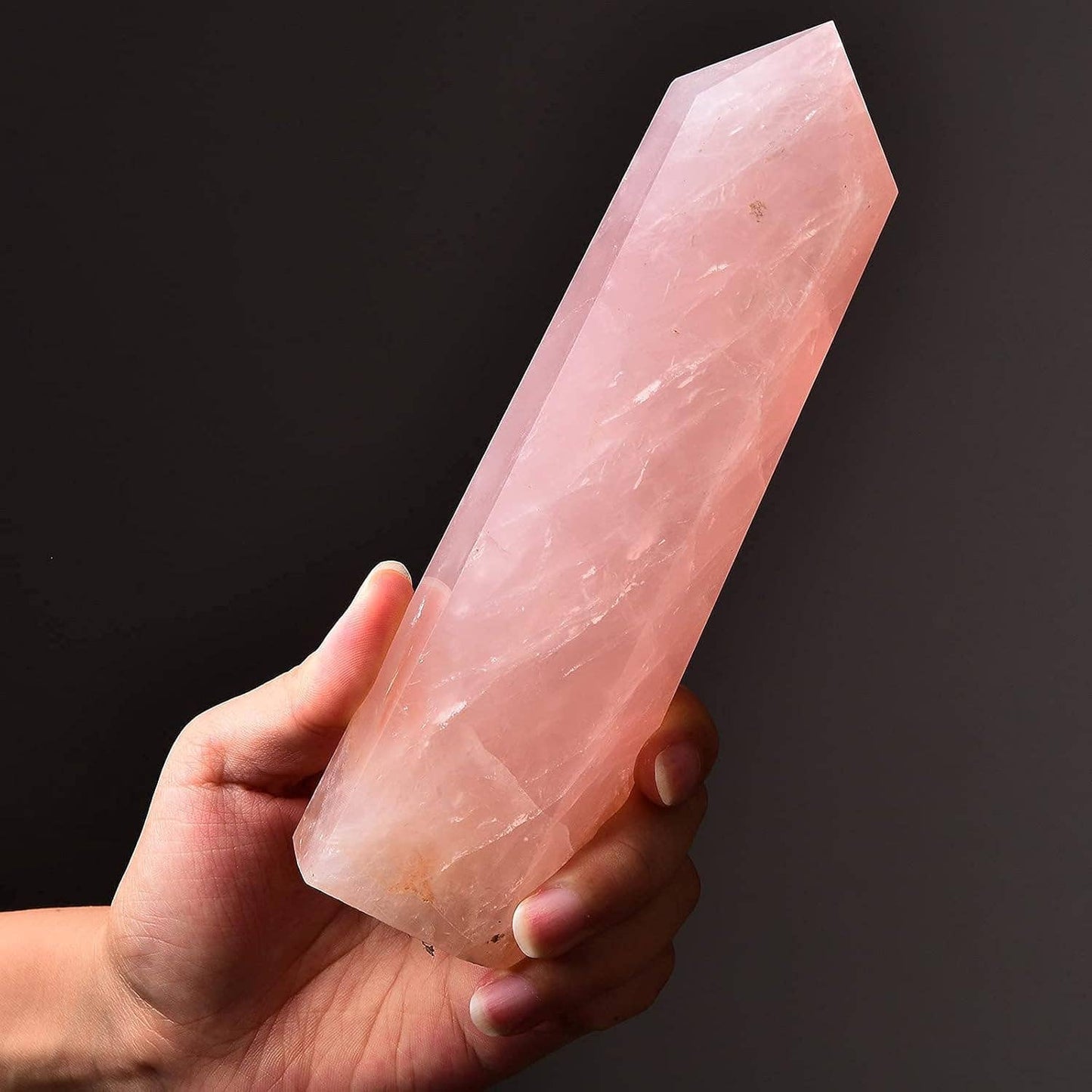 Rose Quartz Tower Point 8.5-10" Tall 2.8-3.8 LB Crystal