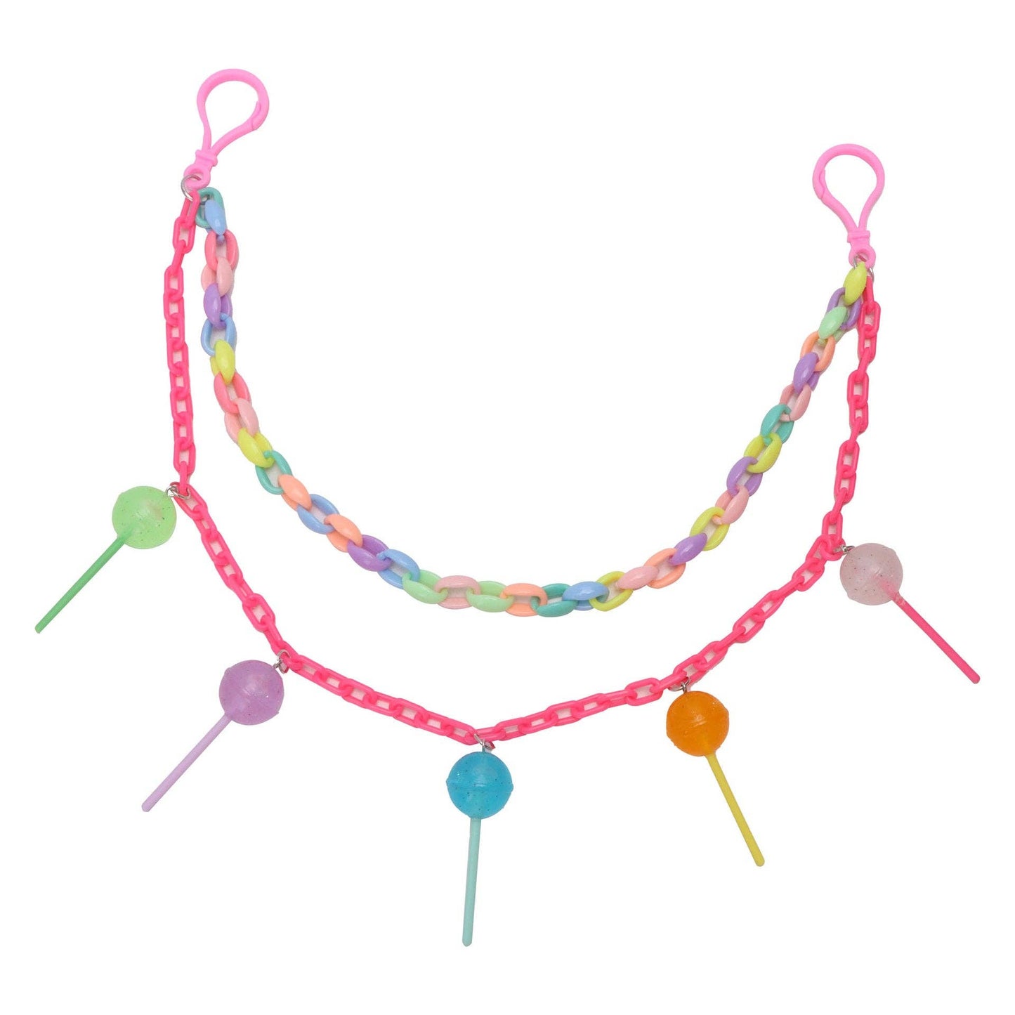 Candy Color Double Layer Acrylic Heart Flower Lollipop Pendant Belt Chain: Lollipop PC - Ashley’s Emporium
