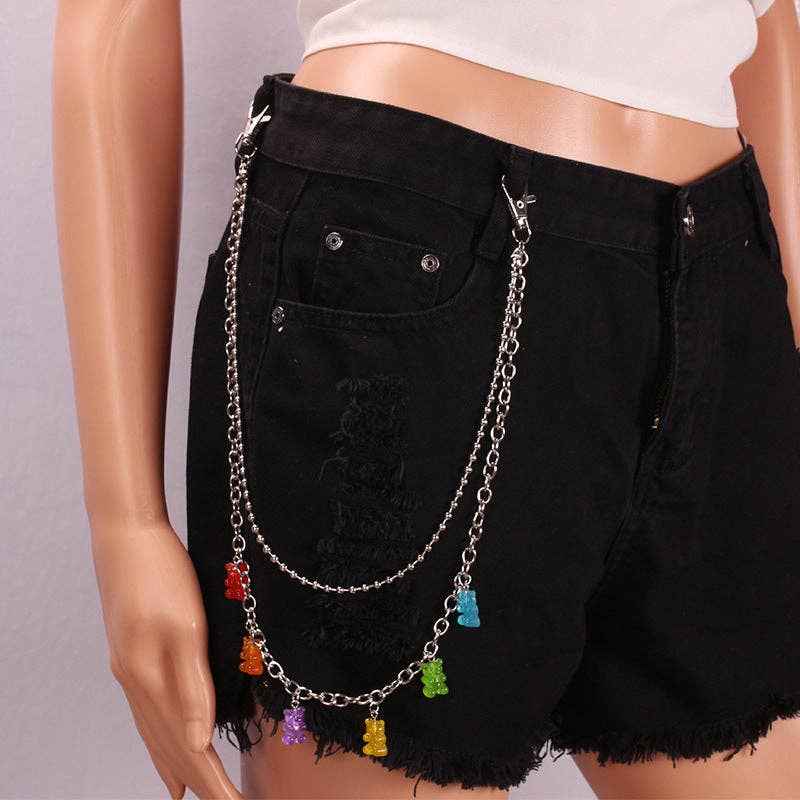 Candy Color Resin Bear Waist Chain Hip Hop Street Style: Bear Single-Layer PC