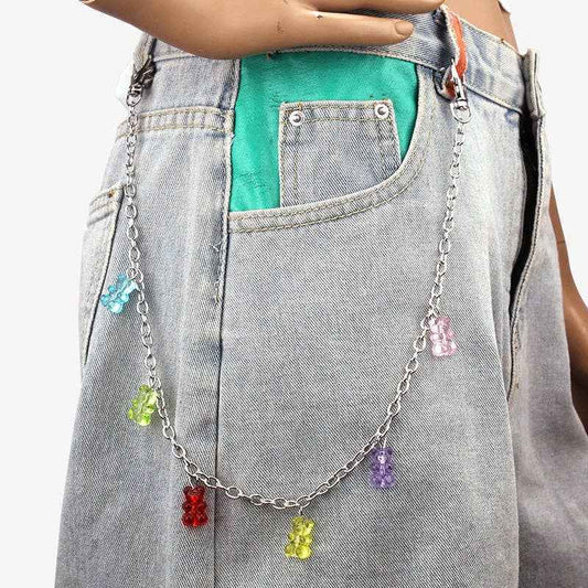 Candy Color Resin Bear Waist Chain Hip Hop Street Style: Bear Single-Layer PC