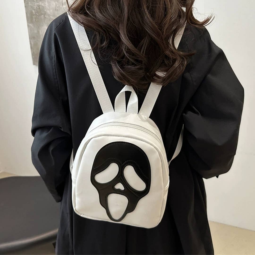 Fashionable PU Leather Skull Halloween Backpack ZK3593: Purple / One Size - Ashley’s Emporium
