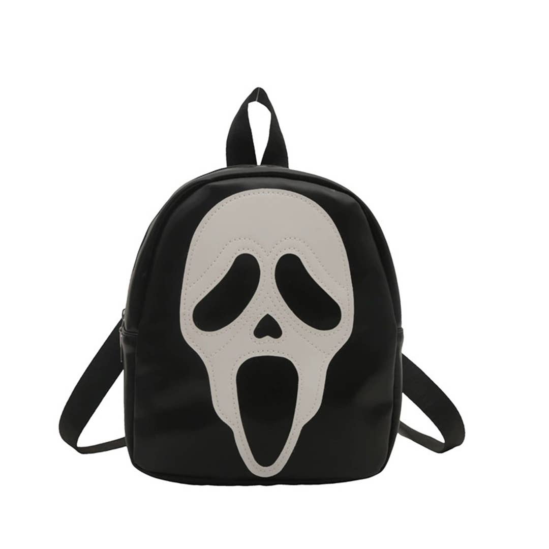 Fashionable PU Leather Skull Halloween Backpack ZK3593: Purple / One Size - Ashley’s Emporium