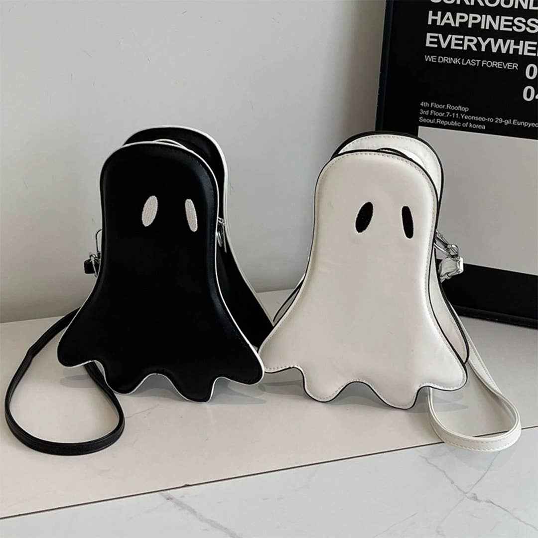 Funny & Quirky Demon Ghost Crossbody Bag ZK3433: White / One Size