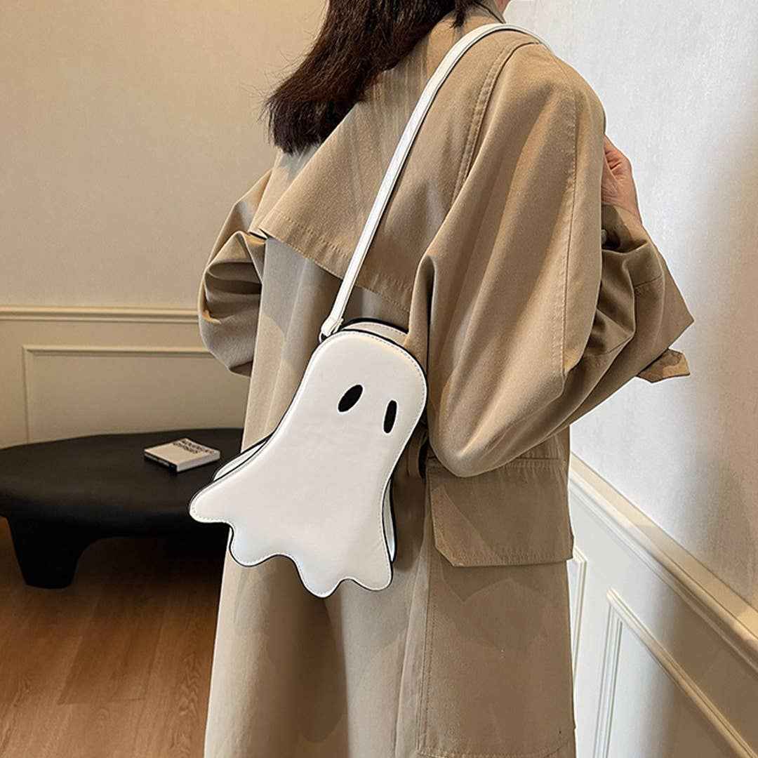 Funny & Quirky Demon Ghost Crossbody Bag ZK3433: White / One Size