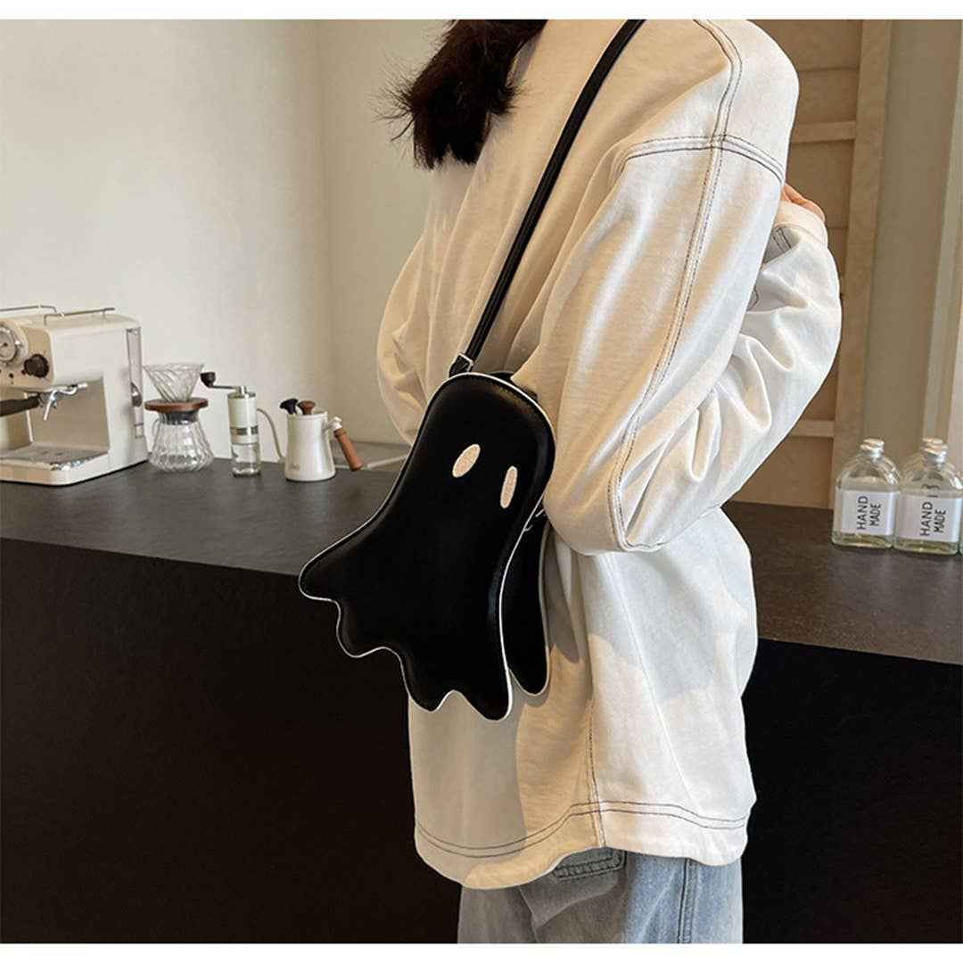 Funny & Quirky Demon Ghost Crossbody Bag ZK3433: White / One Size