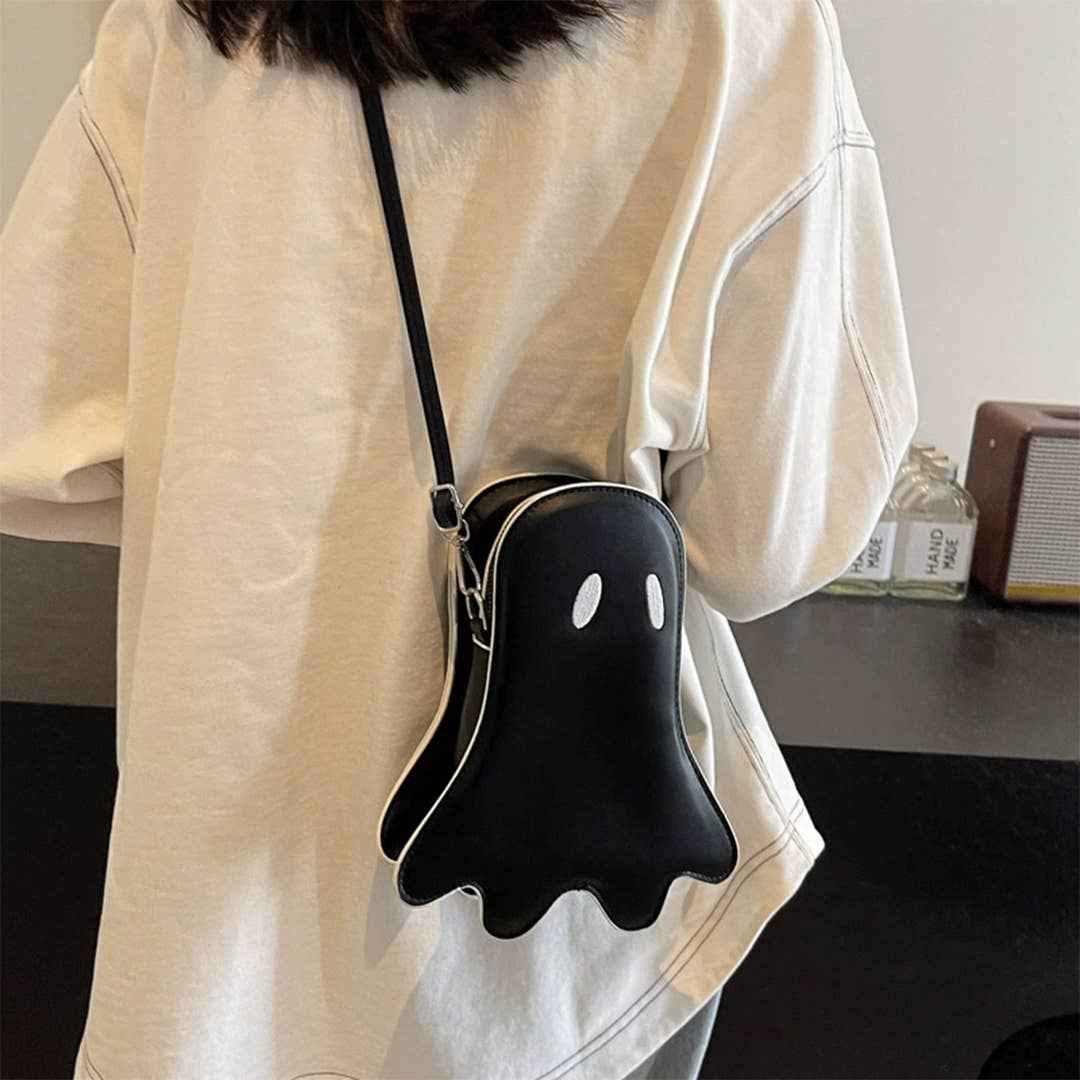 Funny & Quirky Demon Ghost Crossbody Bag ZK3433: White / One Size