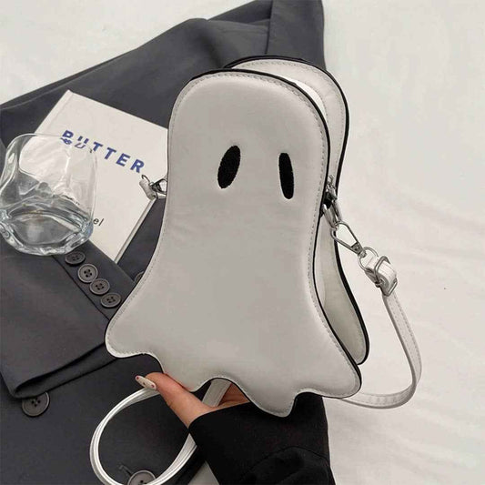 Funny & Quirky Demon Ghost Crossbody Bag ZK3433: White / One Size