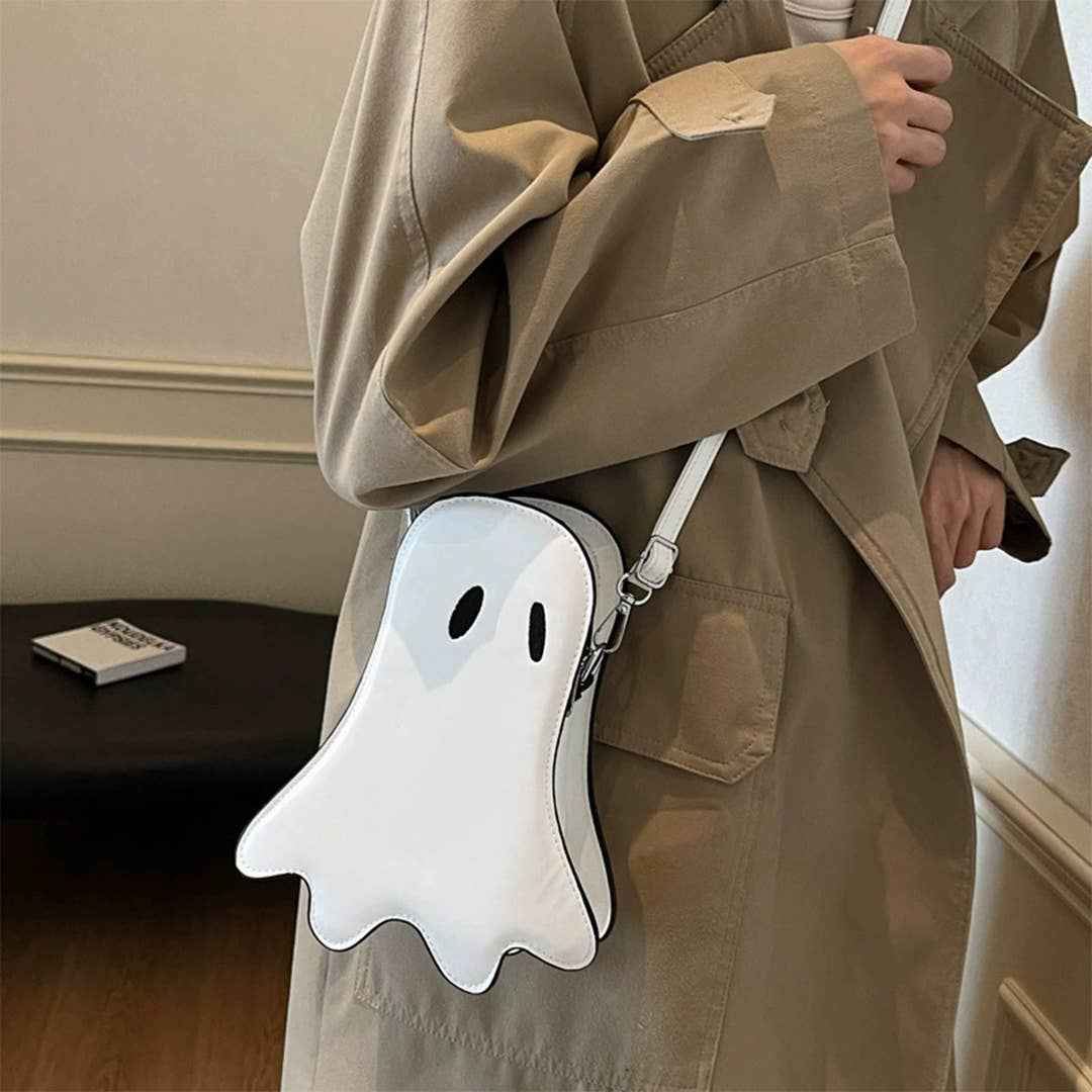Funny & Quirky Demon Ghost Crossbody Bag ZK3433: White / One Size