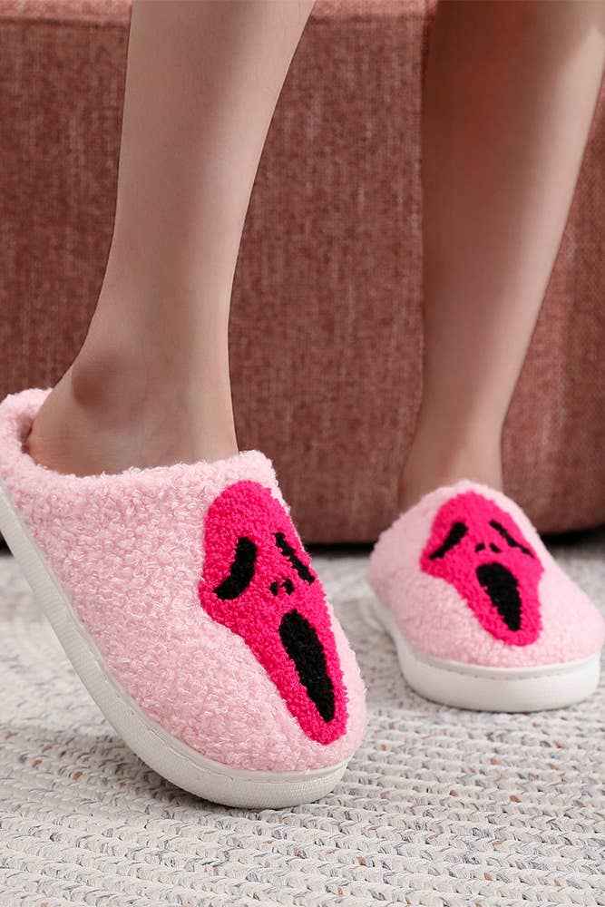 Halloween Ghost Fleece Slipper ZK1955: Black / 44-45
