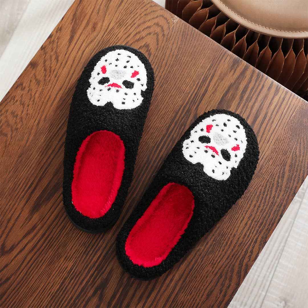 Halloween Non-Slip Fleece-Lined Warm Cotton Slippers ZK3492: White / 40-41 - Ashley’s Emporium