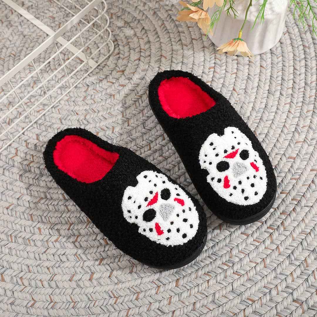Halloween Non-Slip Fleece-Lined Warm Cotton Slippers ZK3492: White / 40-41 - Ashley’s Emporium