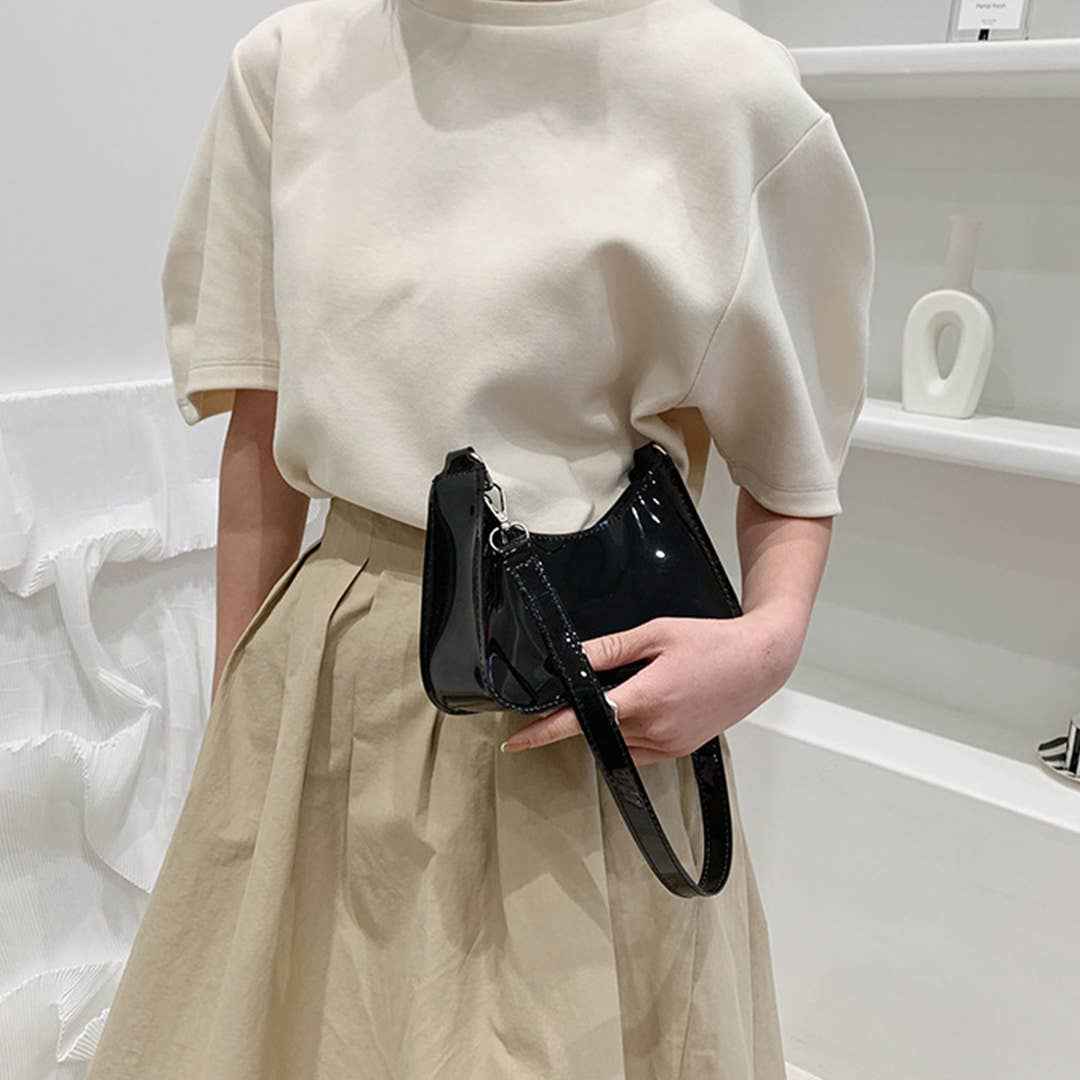 Trendy Crossbody Chic Shoulder Underarm Phone Bag ZK3189: Black / One Size