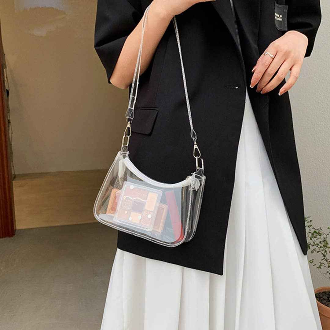 Trendy Crossbody Chic Shoulder Underarm Phone Bag ZK3189: Black / One Size