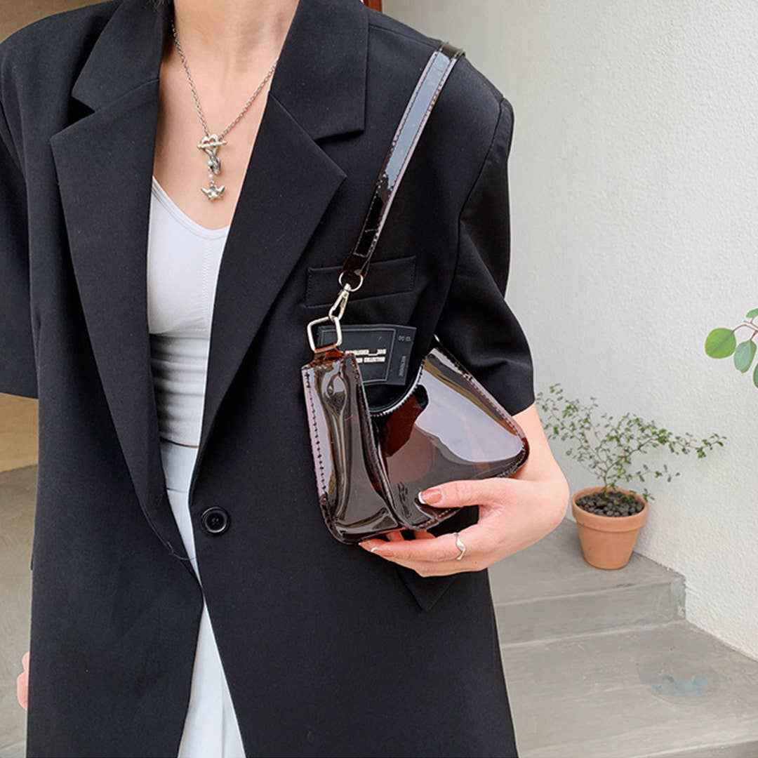 Trendy Crossbody Chic Shoulder Underarm Phone Bag ZK3189: Black / One Size