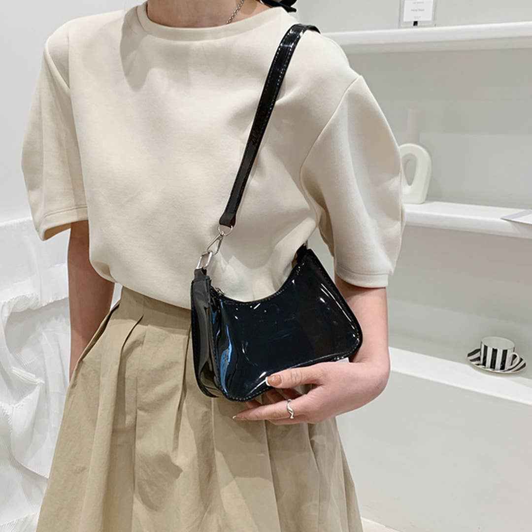 Trendy Crossbody Chic Shoulder Underarm Phone Bag ZK3189: Black / One Size