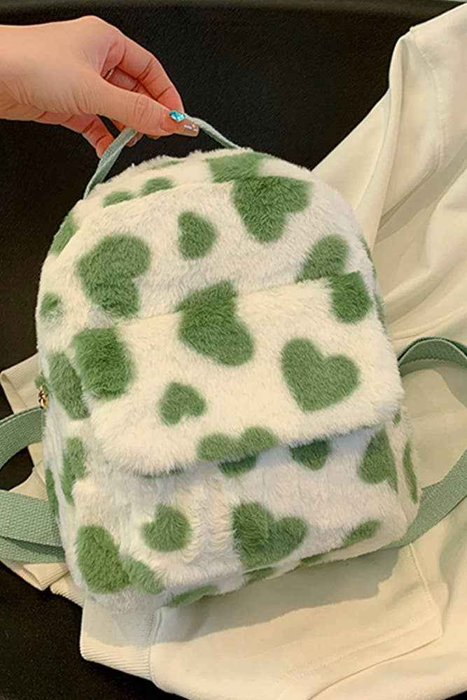 Western Cow Print Fleece Backpack ZK166: Brown / One Size - Ashley’s Emporium