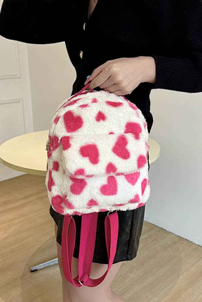 Western Cow Print Fleece Backpack ZK166: Brown / One Size - Ashley’s Emporium